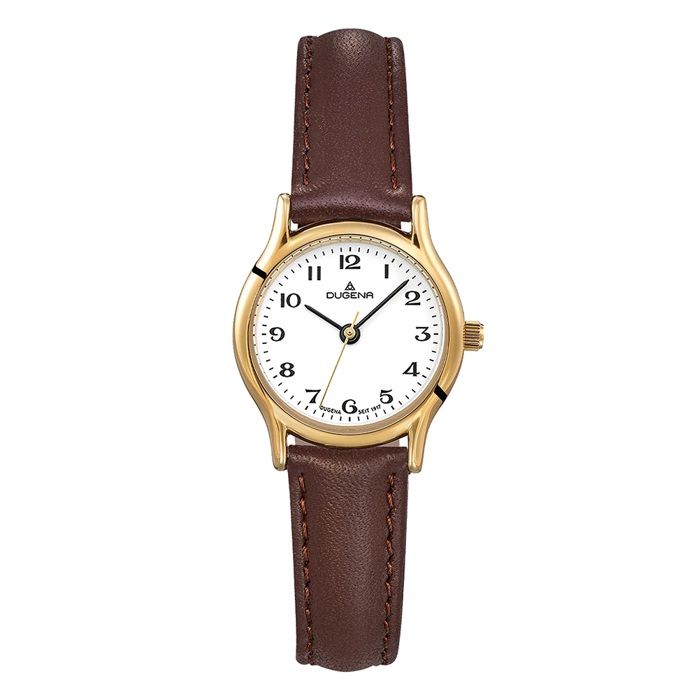 Vintage Weiß Gold Lederband Braun