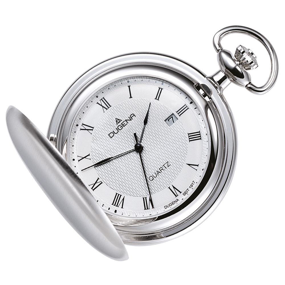 Savonette Taschenuhr Weiß Silber