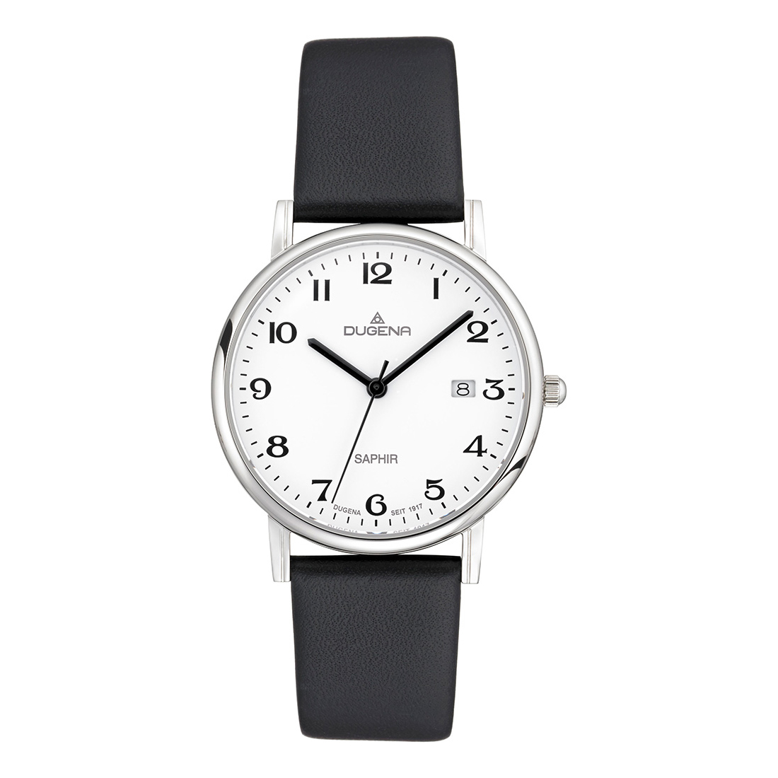 Zenit Weiß Silber Lederband Schwarz Zenit Weiß Silber Lederband Schwarz