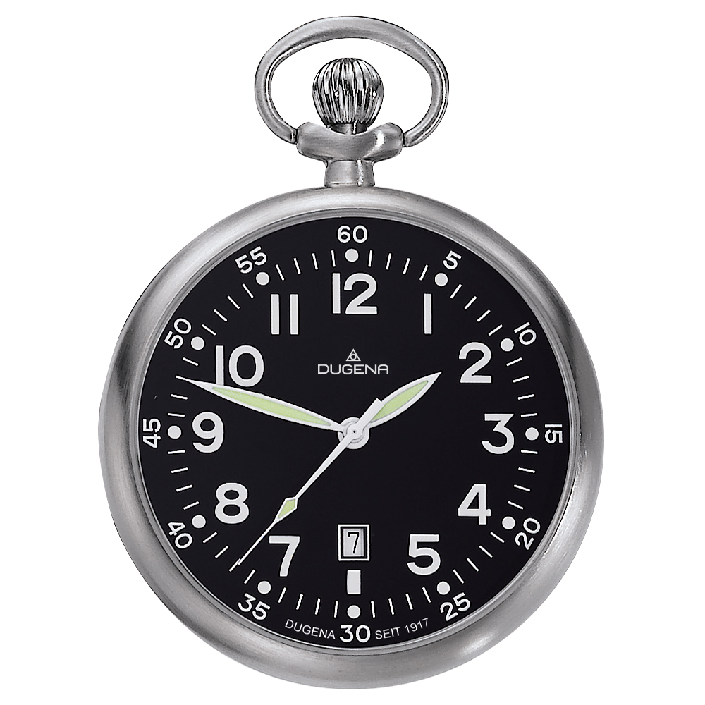 Lepine Taschenuhr Schwarz Silber