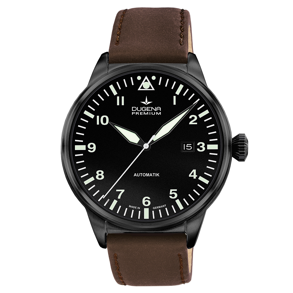 Kappa 7 Airtrip Automatik Schwarz Lederband Braun