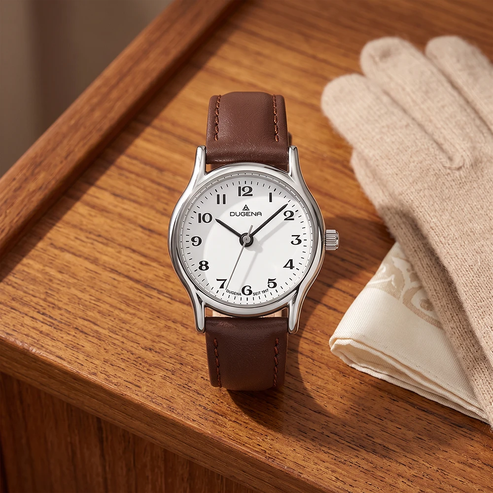Vintage Weiß Silber Lederband Braun
