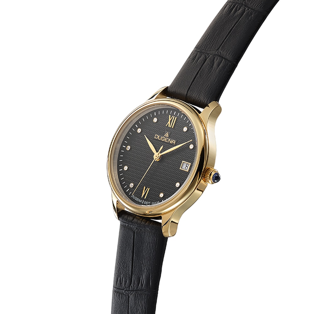 Florenz Schwarz Gold Lederband