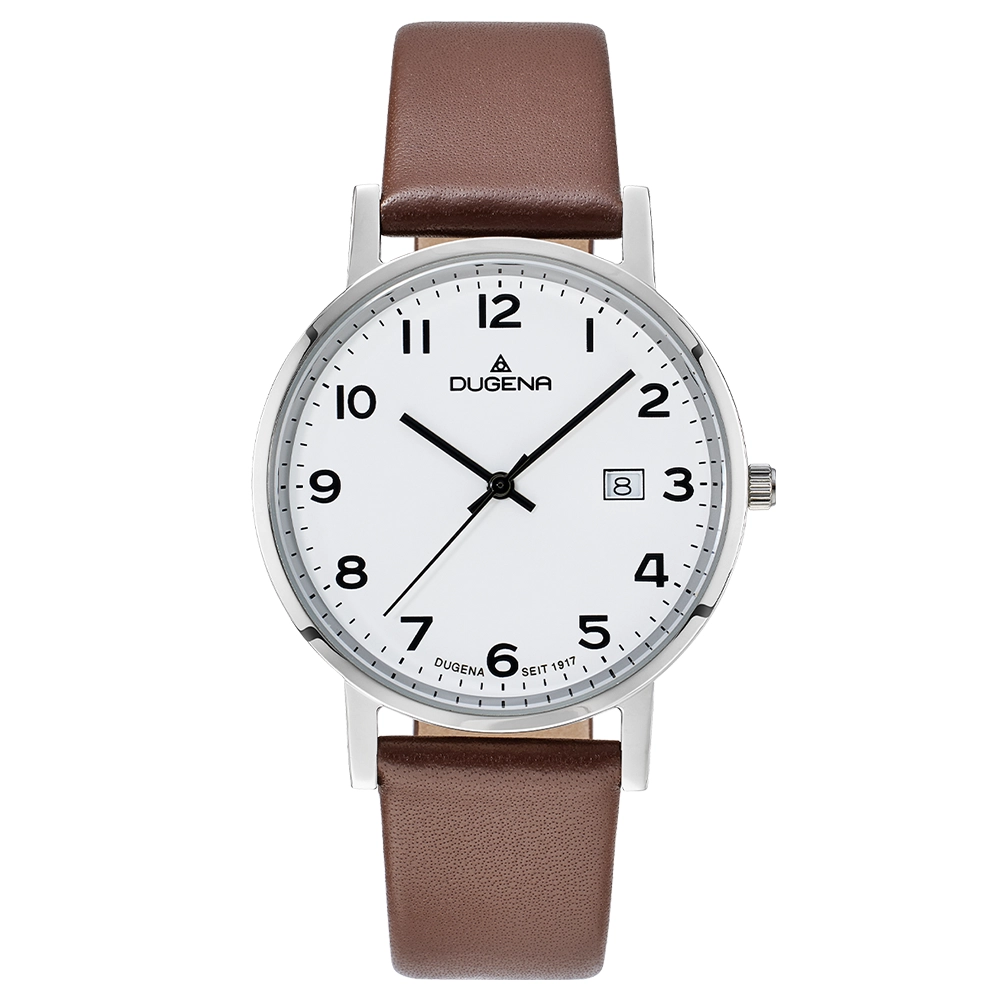 Moma Weiß Silber Lederband Braun