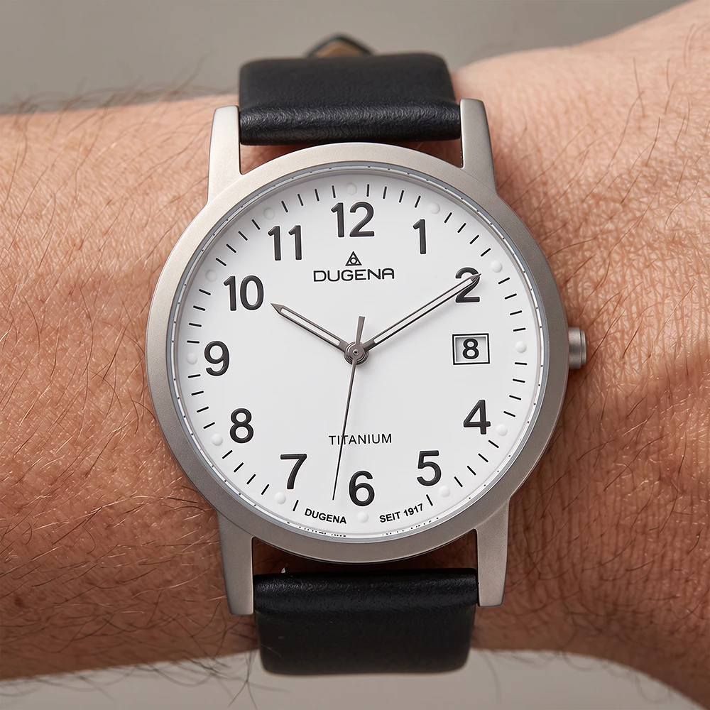 Novum Weiß Titan Lederband Schwarz