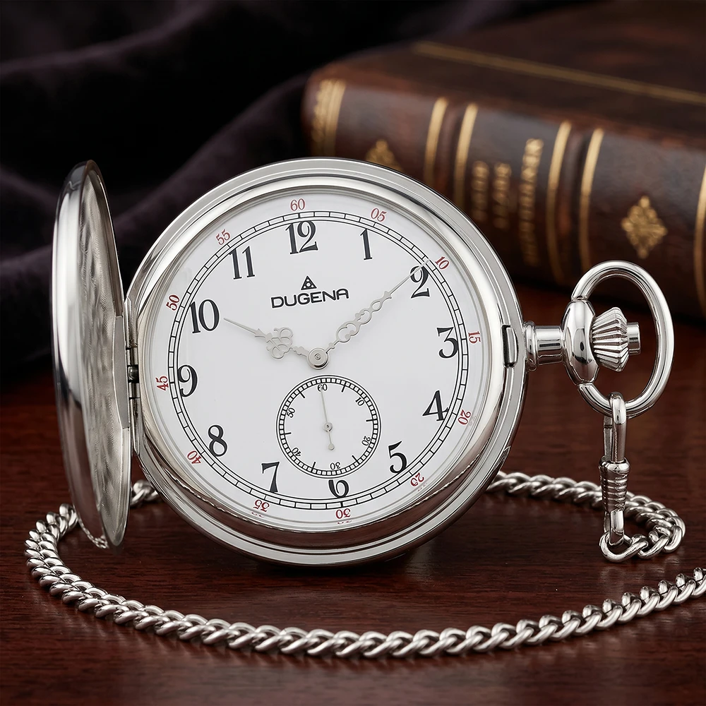 Savonette Taschenuhr Silber Weiß