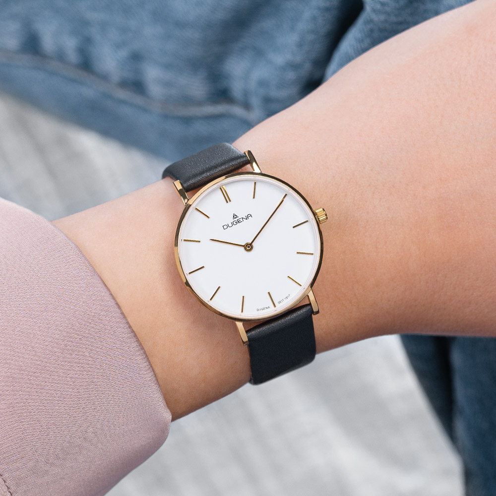 Watch Funkuhr Damen Dugena Lederband Dugena Damen Armbanduhr