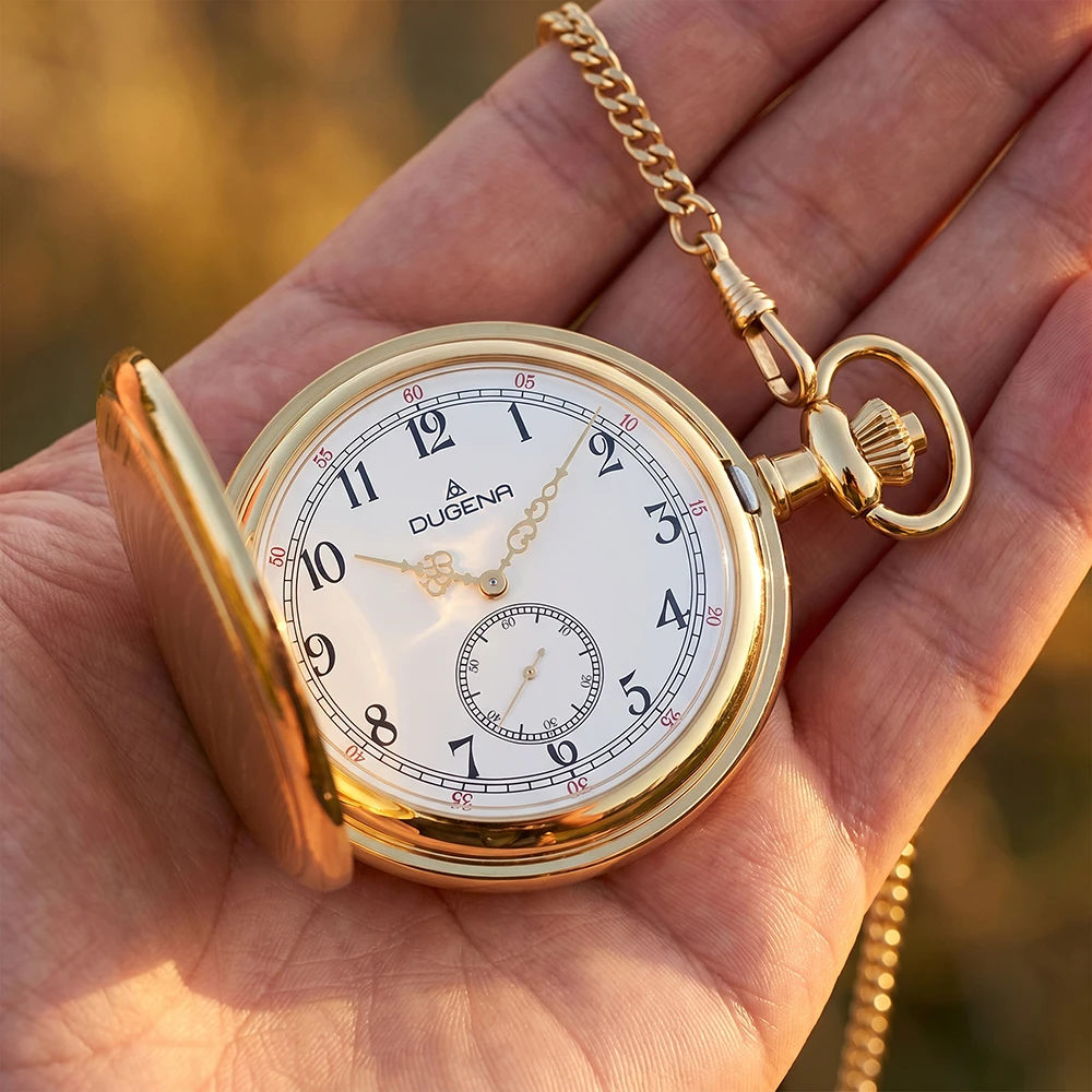 Savonette Taschenuhr Gold Weiß