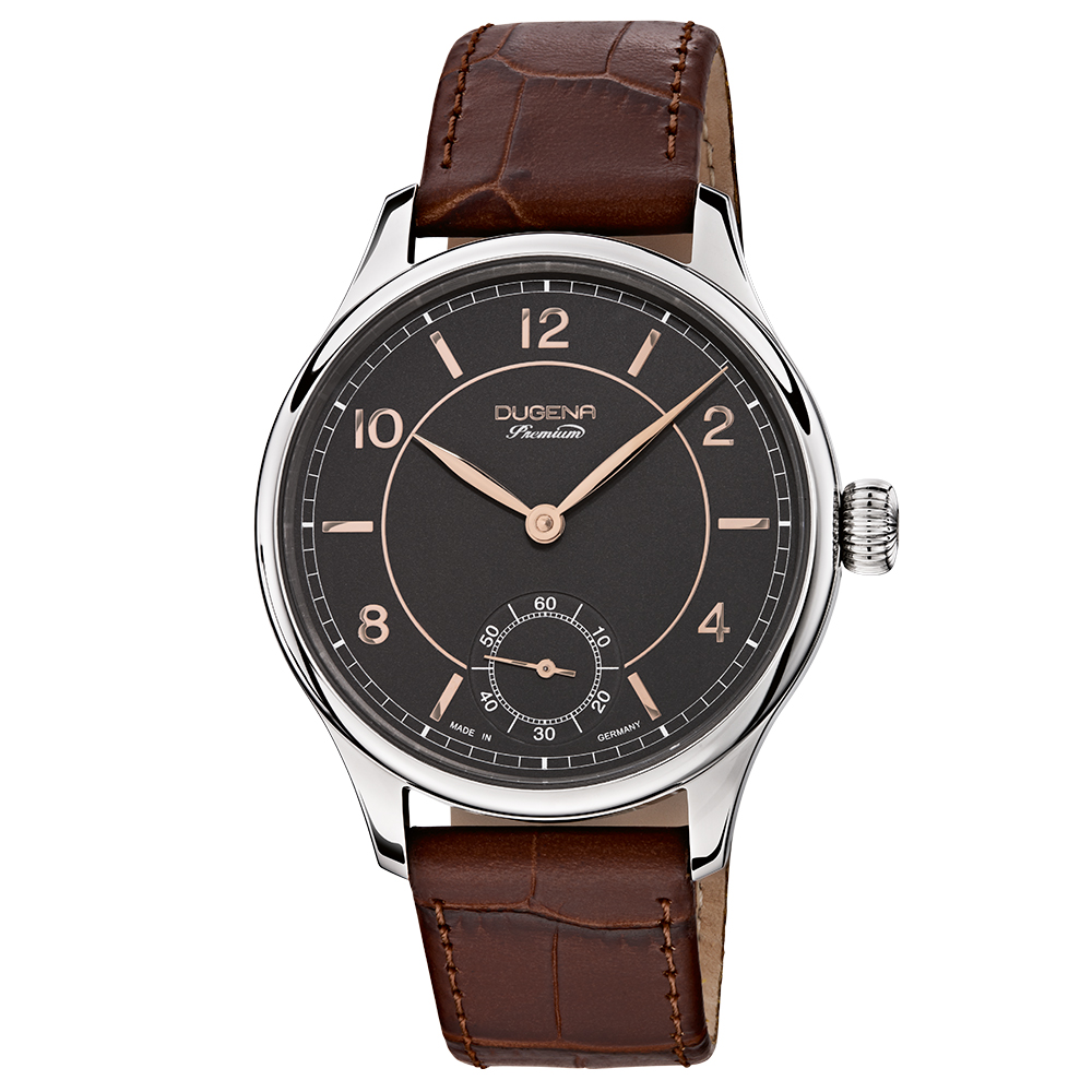 Epsilon 8 Schwarz Silber Lederband Braun