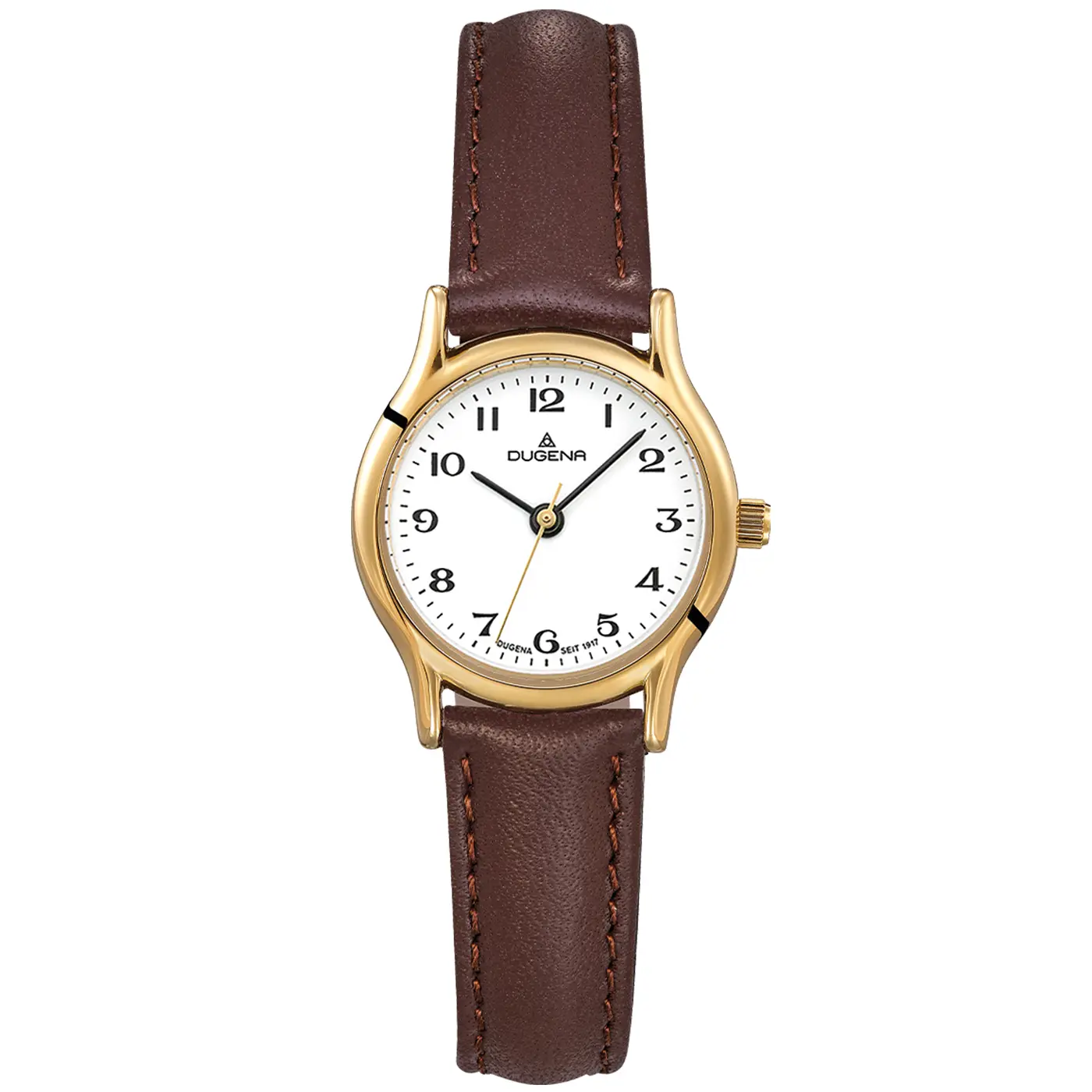 Vintage Weiß Gold Lederband Braun 