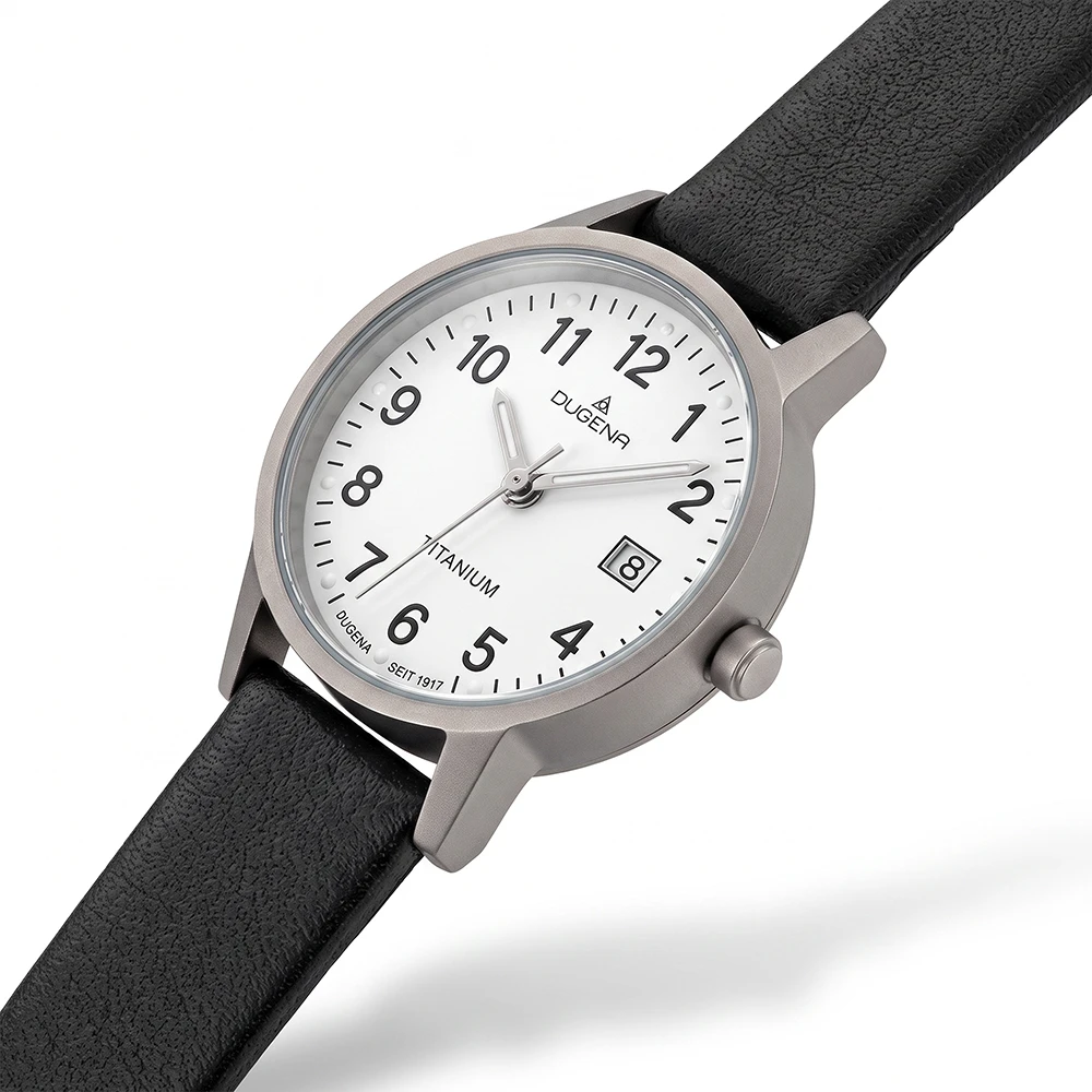 Novum Weiß Titan Lederband Schwarz