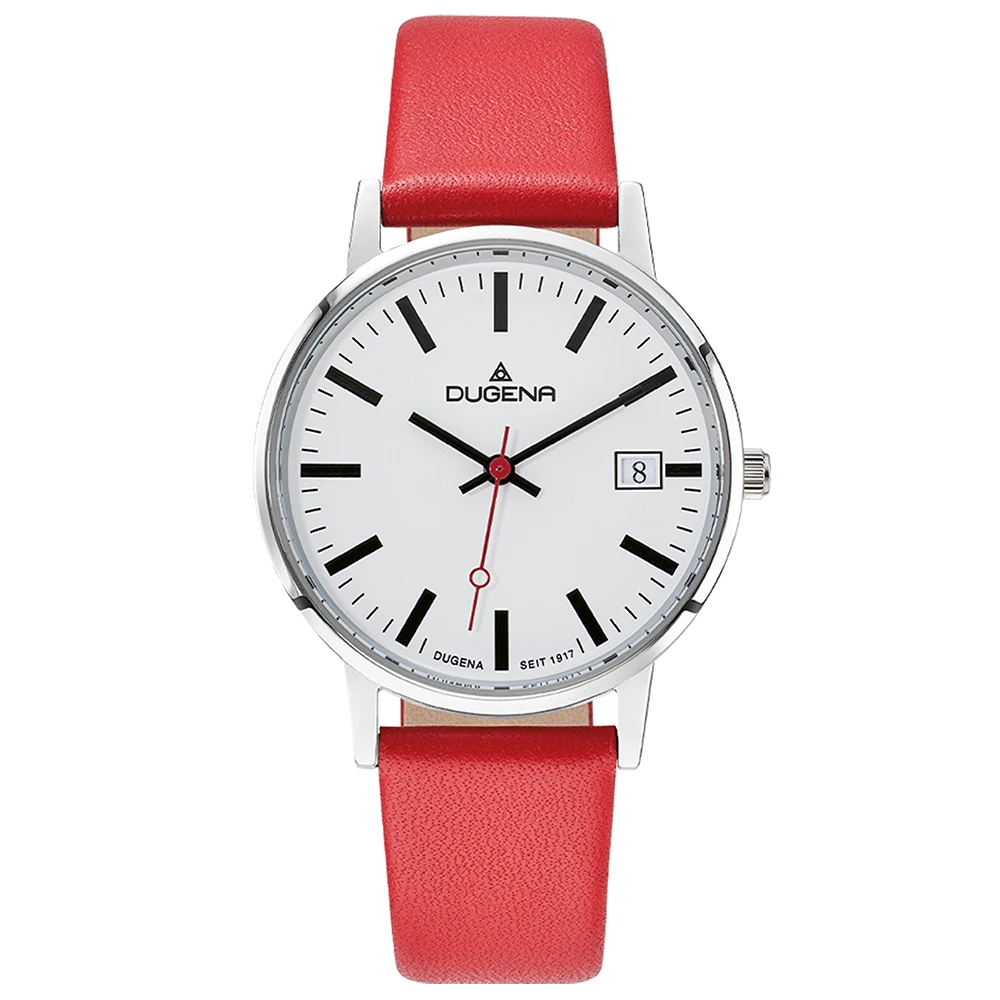 Moma Weiß Silber Lederband Rot