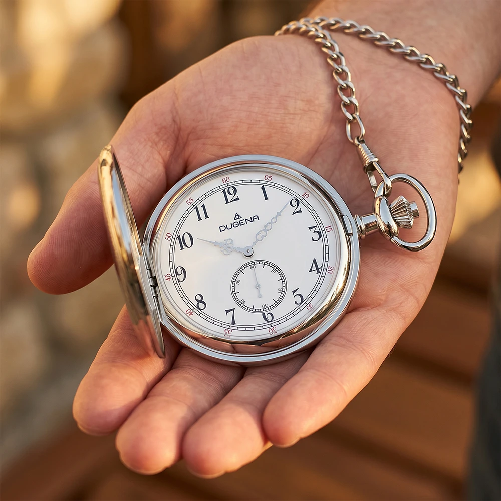 Savonette Taschenuhr Silber Weiß