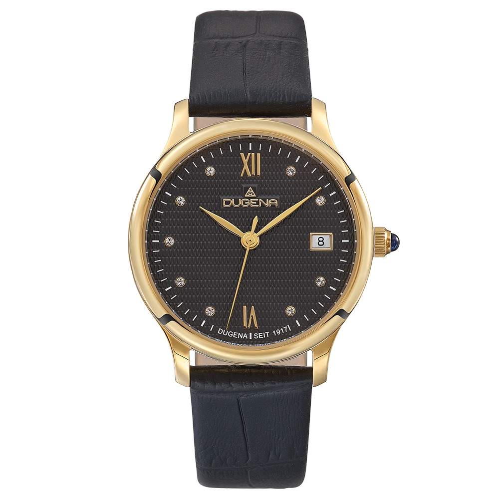 Florenz Schwarz Gold Lederband