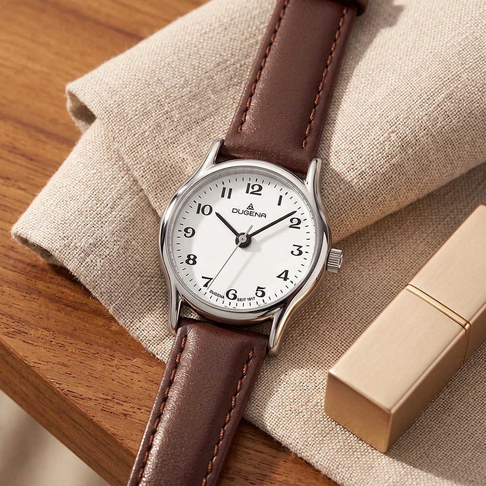 Vintage Weiß Silber Lederband Braun