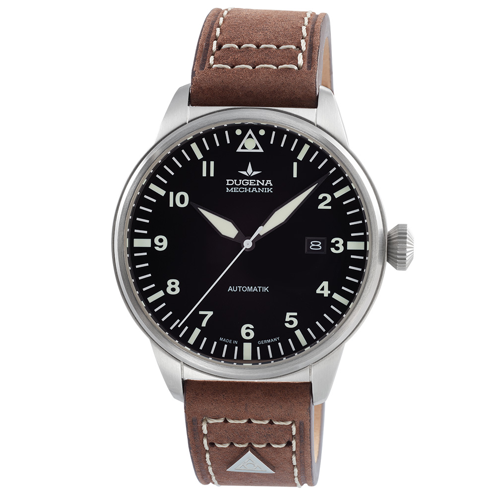 Kappa 7 Airtrip Automatik Schwarz Silber Lederband braun