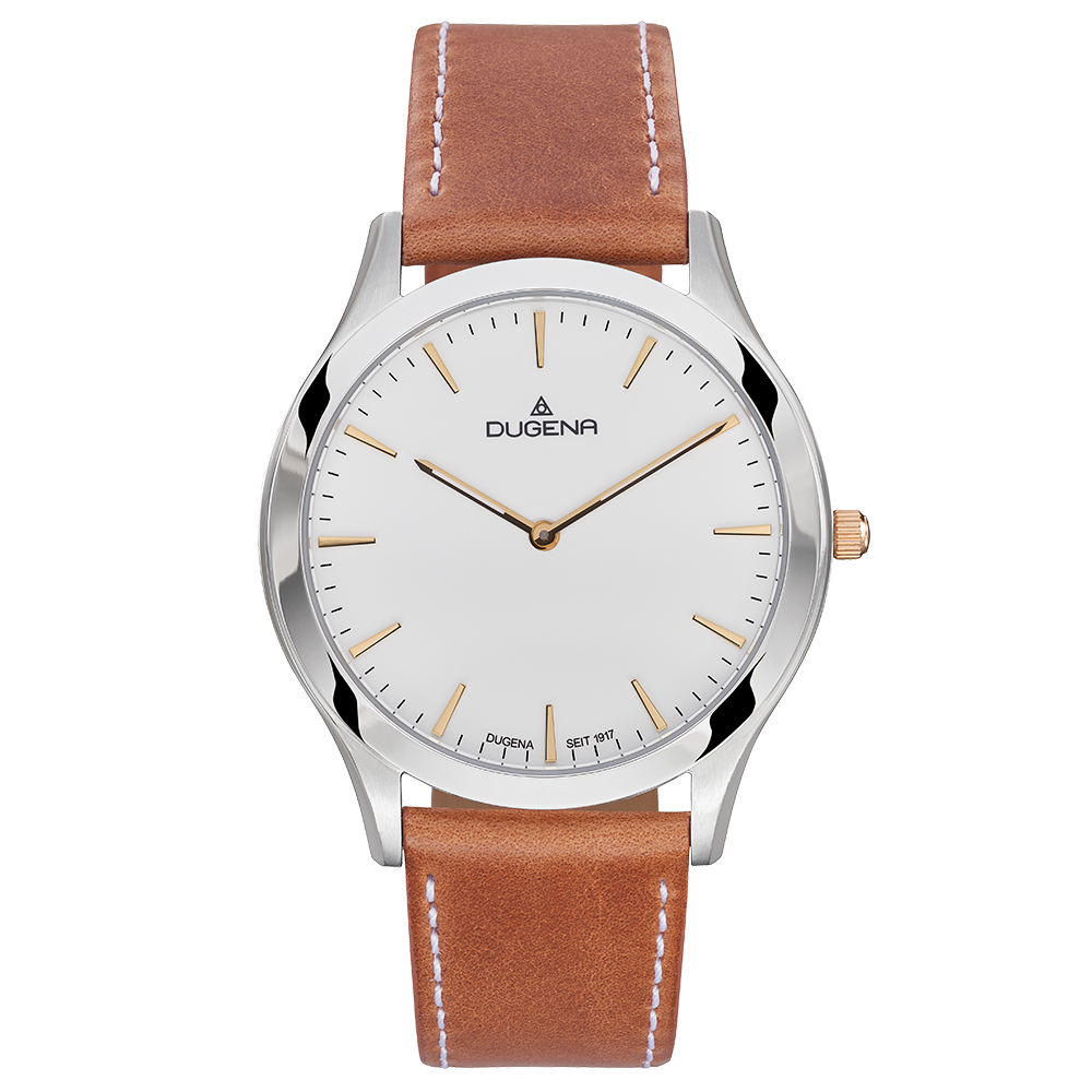 Flatliner Weiß Silber Lederband Braun