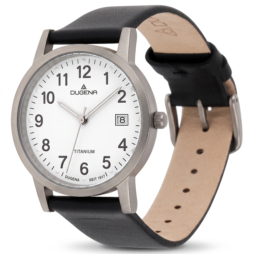 Novum Weiß Titan Lederband Schwarz