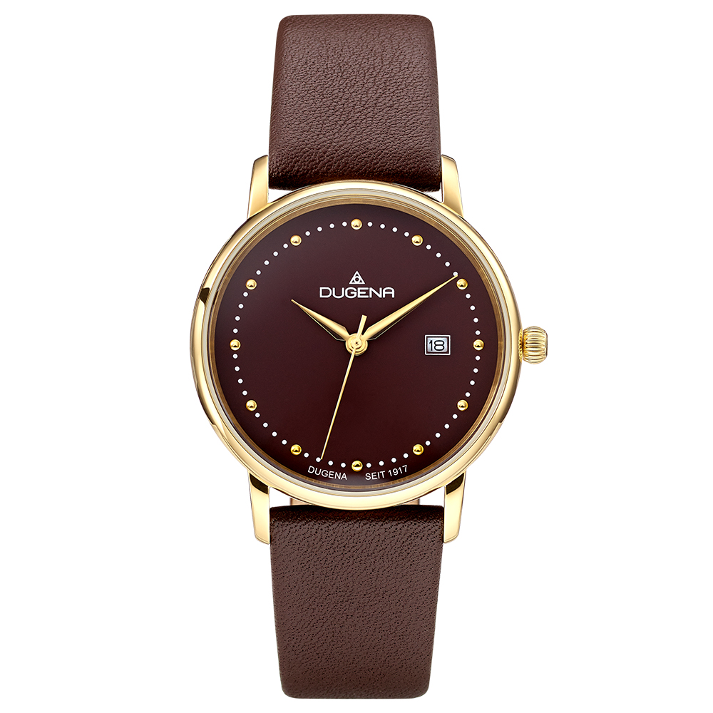 Mila Braun Gold Lederband Braun