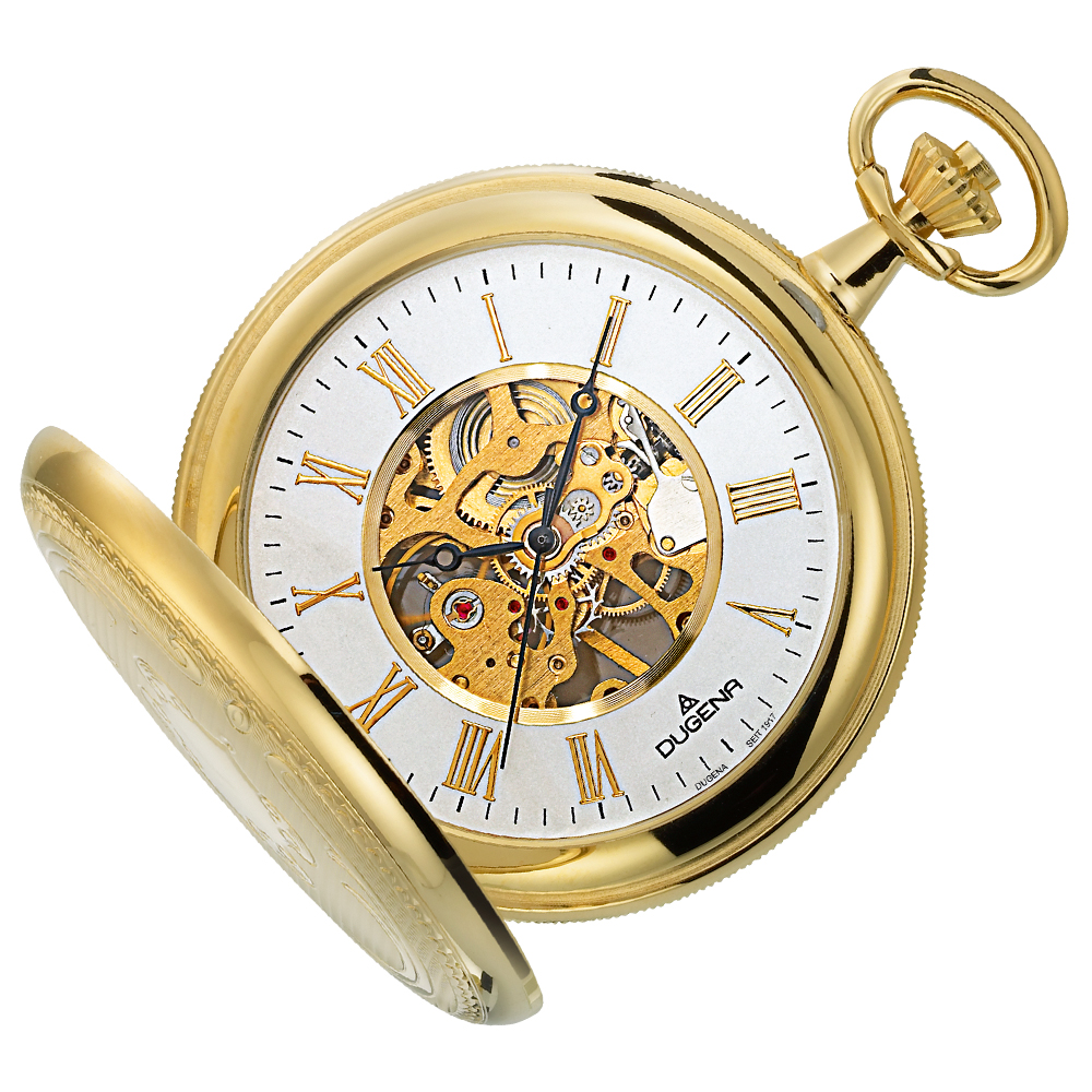 Savonette Taschenuhr Weiß Gold