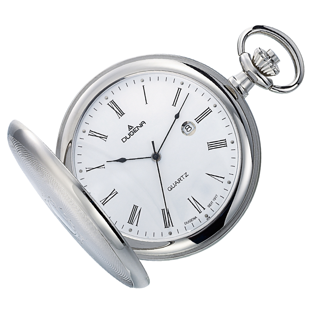 Savonette Taschenuhr Weiß Silber