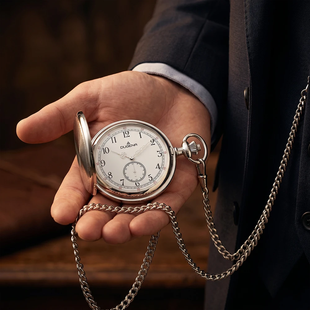 Savonette Taschenuhr Silber Weiß
