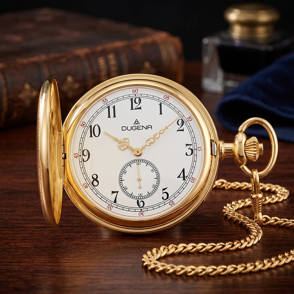 Savonette Taschenuhr Gold Weiß